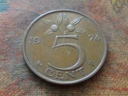 PAYS-BAS  Nederland  5  Cent  1974