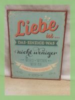 Vintage Shabby Chic Blechschild "Liebe ist..." Geschenkidee