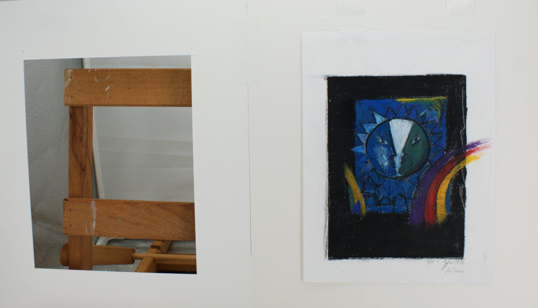 Dipinti: Rudolf Mirer, "Begegnung" Originalpastell auf Papier – Usato da Reinach BL venduto da Frogndog 7