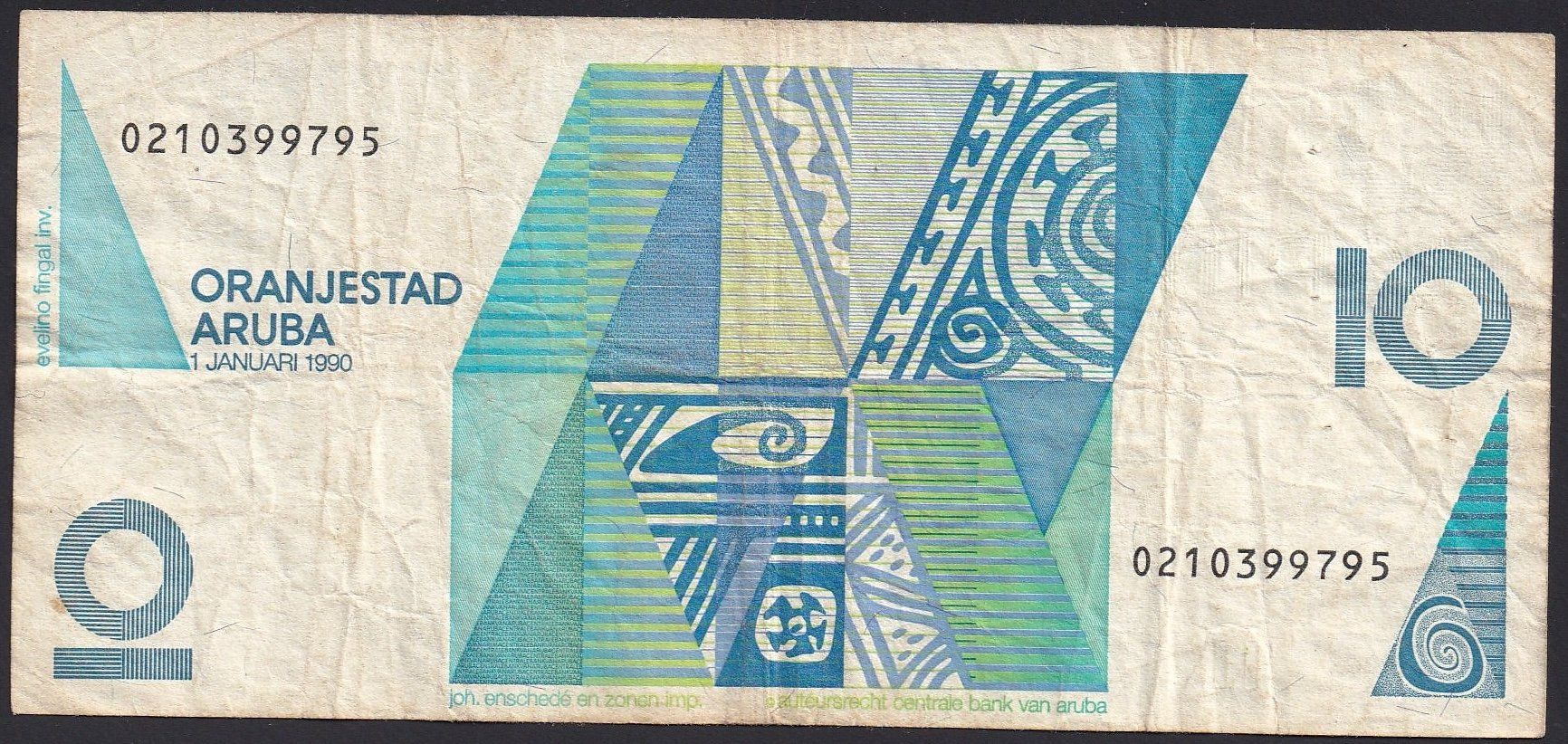 Billets de banque: Aruba 10 Florin 1990 – D'occasion à Brugg AG par banknoten_muesli 1