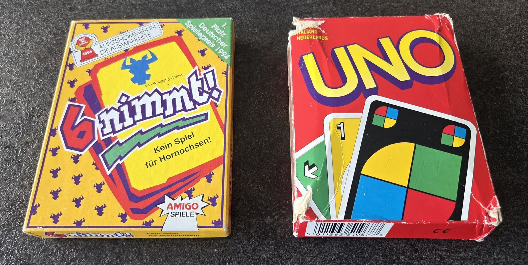 Spiele: 6 nimmt "Hornochsen" und UNO – Gebraucht aus Klingnau von Groofty69