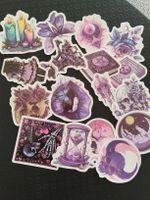 Lot de stickers violet sorcellerie halloween 