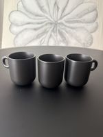 3 Kaffeetassen Set schwarz matt sehr guter Zustand
