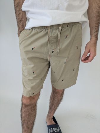 Kurz hose beige Tucan Muster Grösse S