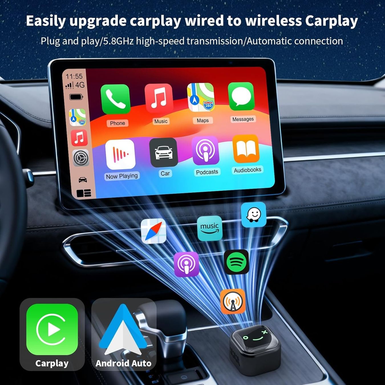 Altro: 2-in-1 Wireless CarPlay Android Auto Adapter Mini – Nuovo e nell'imballaggio originale da Suhr venduto da SchnapperCH 2