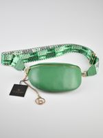 Lia Biassoni Bum Bag, Leder, grün, unbenutzt
