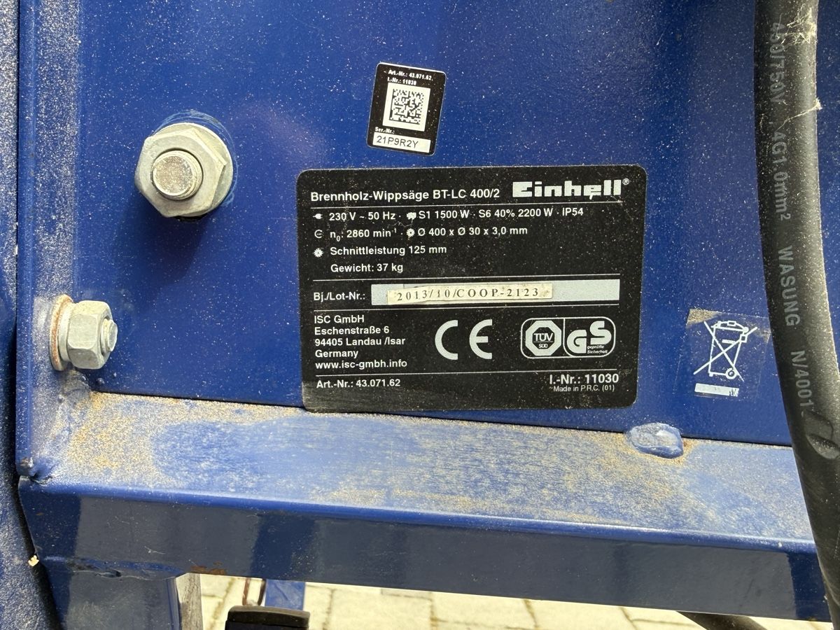 Einhell Tutte le macchine: Einhell Wippsäge BT-LC 400/2 – Usato da Müllheim Dorf venduto da suaviterinmodo 3