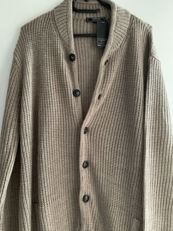 Herren Cardigan beige/braun Collar Grösse L (neu!)
