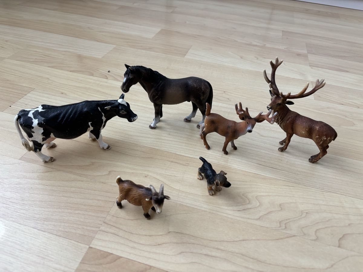 Schleich Giocattoli: 6 Schleich Bauernhof- / Waldtiere – Usato da Rotkreuz venduto da Bonito77