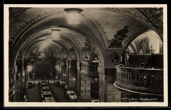 Cartoline postali: AK Bern, Restaurant Kornhauskeller, Innenansicht – Usato da Berlin venduto da bartko-reher