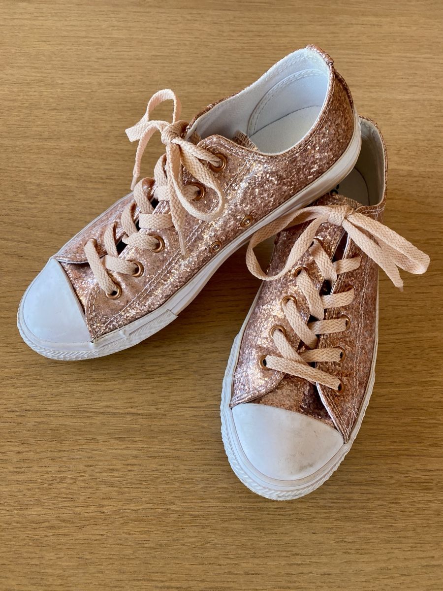 Converse Scarpe da donna: Baskets Converse All Star paillettes or rose - taille 37 – Usato da Genève venduto da swissjojo