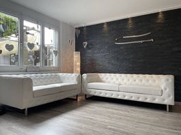 Beliani VISSLAND Sofa set  2-Sitzer & 3-Sitzer  Weiss