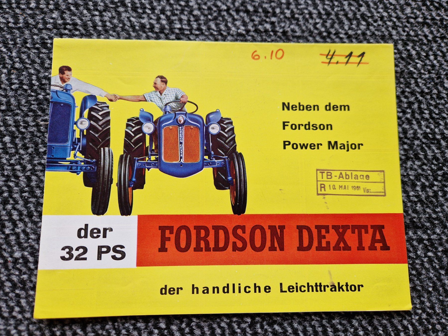 Fordson Trattori: Original Falt-Prospekt Fordson Dexta Traktor – Usato da Dürnten venduto da Bachtel84