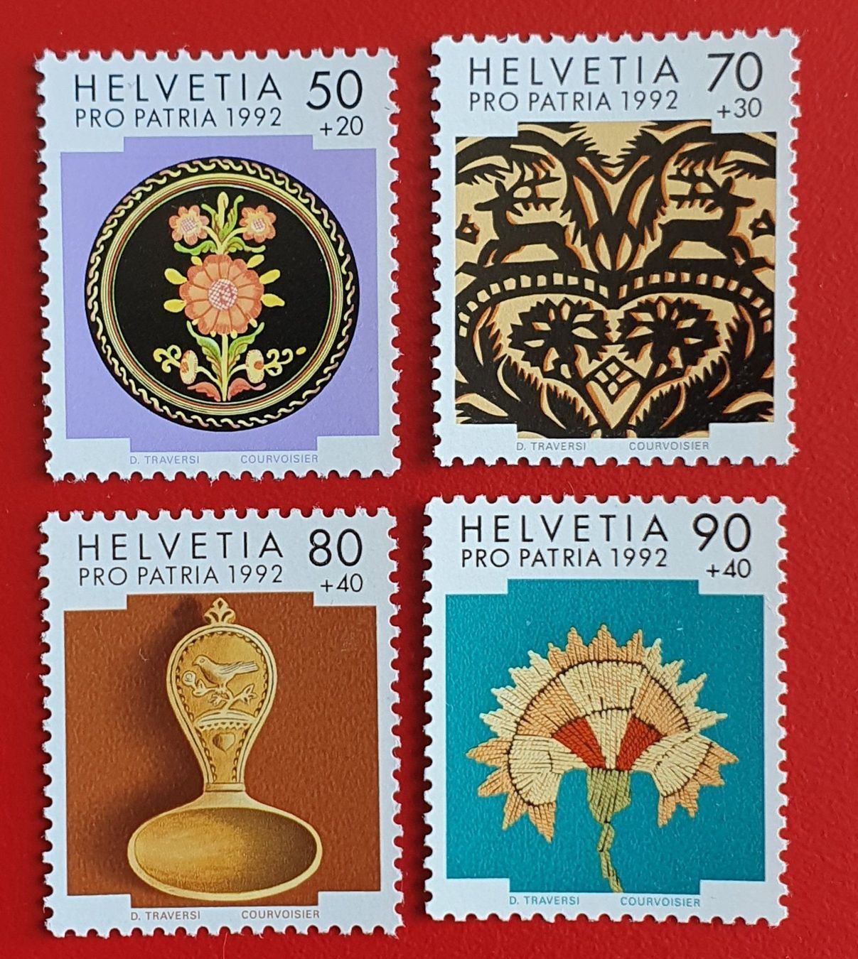 Tutti i francobolli: PRO PATRIA SATZ 235 - 238 1992** POSTFRISCH – Nuovo (secondo la descrizione) da Düdingen venduto da Quartierstrasse