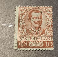 Italien briefmarke 1901 abart dezentriert