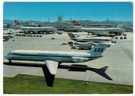 Flughafen Kloten, Scandinavian, Swissair Jumbos, gel. 1973