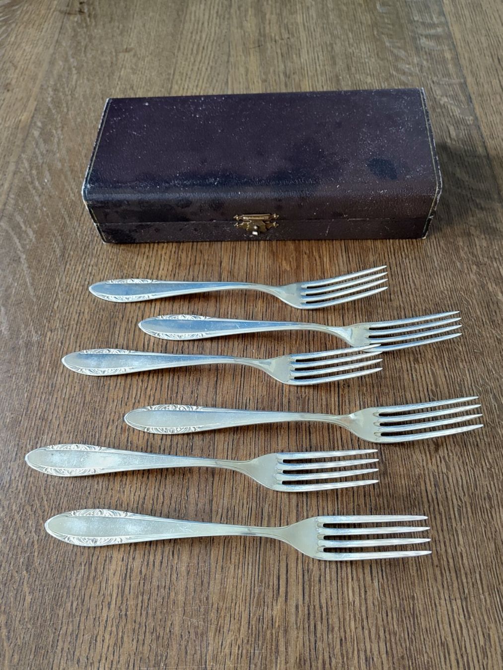 Set di posate: 6 Gabeln und 6 Esslöffel versilbert – Usato da Möhlin venduto da MeisterHora 2