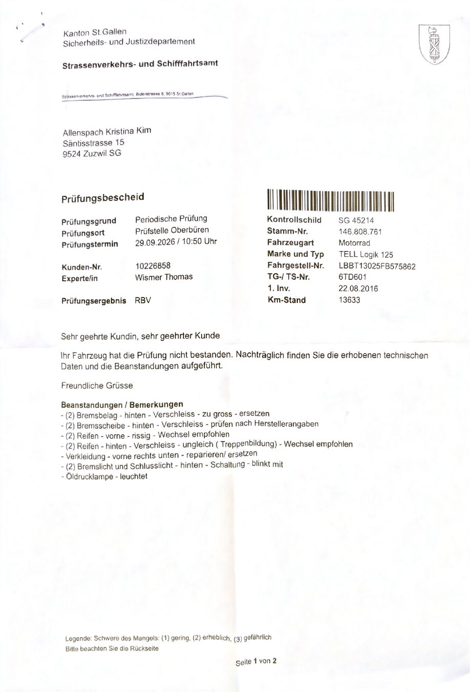 Tell Strasse: Tell Logik 125 – Gebraucht aus Flawil von pat_f65w 5