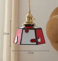 Lampe Suspendue en Verre Coloré Soudée à la Main, en Laiton