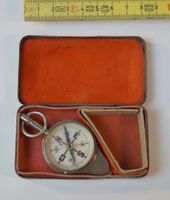 Antikes Kurvimeter mit Kompass in seltener Thermac-Blechdose