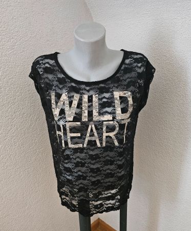 "Wild Heart" Spitzen Shirt Gr. XS