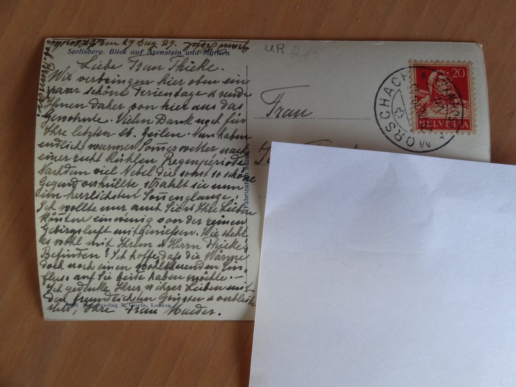Cartoline postali: Seelisberg - 1929 - Uri – Usato da St Léonard venduto da Riglin 1