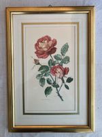 Rosenbild mit Goldrahmen, Vintage Wanddeko, Top Zustand!