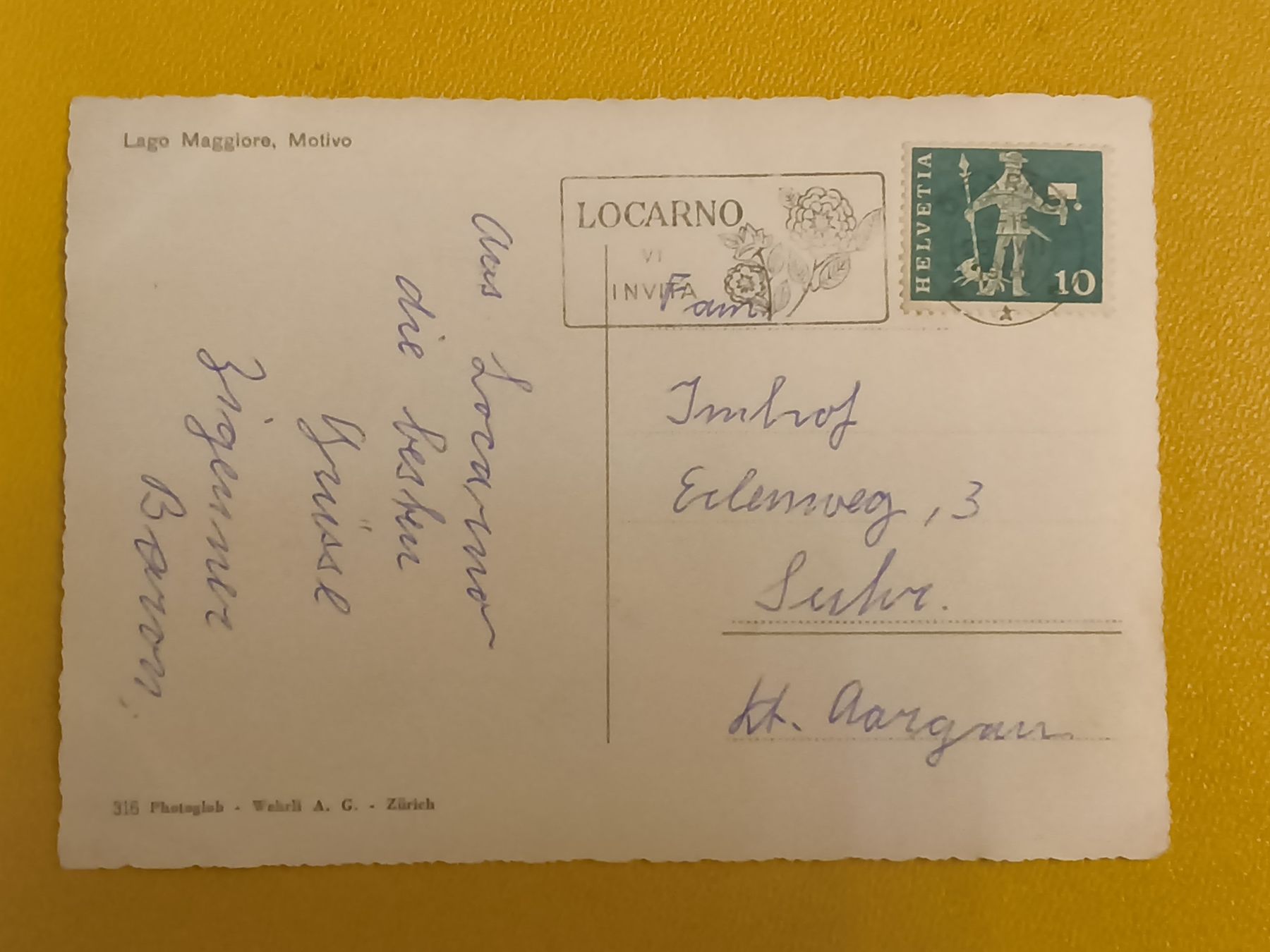 Ansichtskarten: Ansichtskarte Lago Maggiore 1960 – Gebraucht aus Hallau von histoiremerveilleuse 1