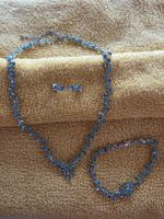 Schmuckset Halskette Armband Ohrstecker mit blauen Steinen