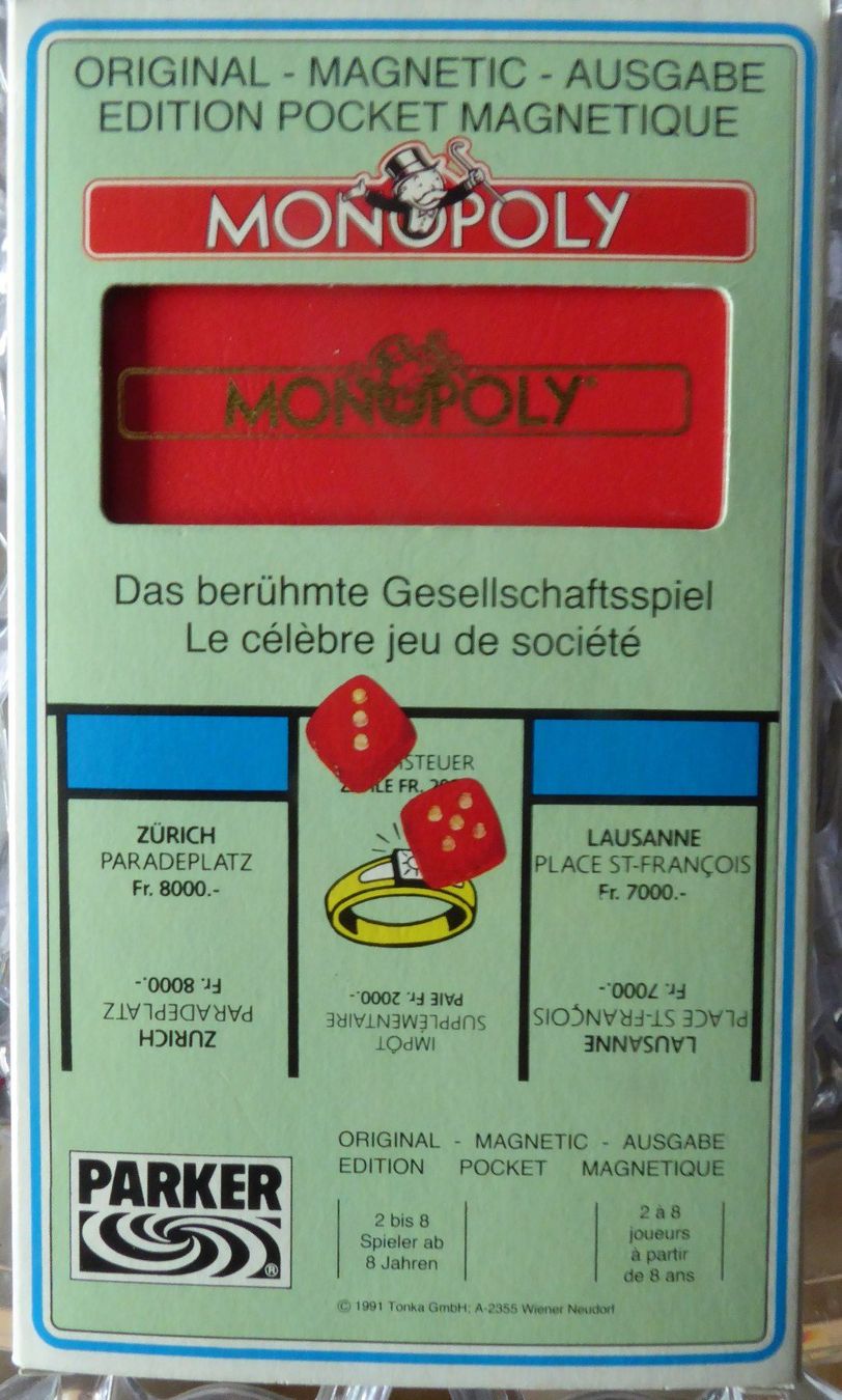 Parker Giochi: Monopoly Mini Original-Magnetic-Ausgabe 1991 – Usato da Gossau SG venduto da tenerife11