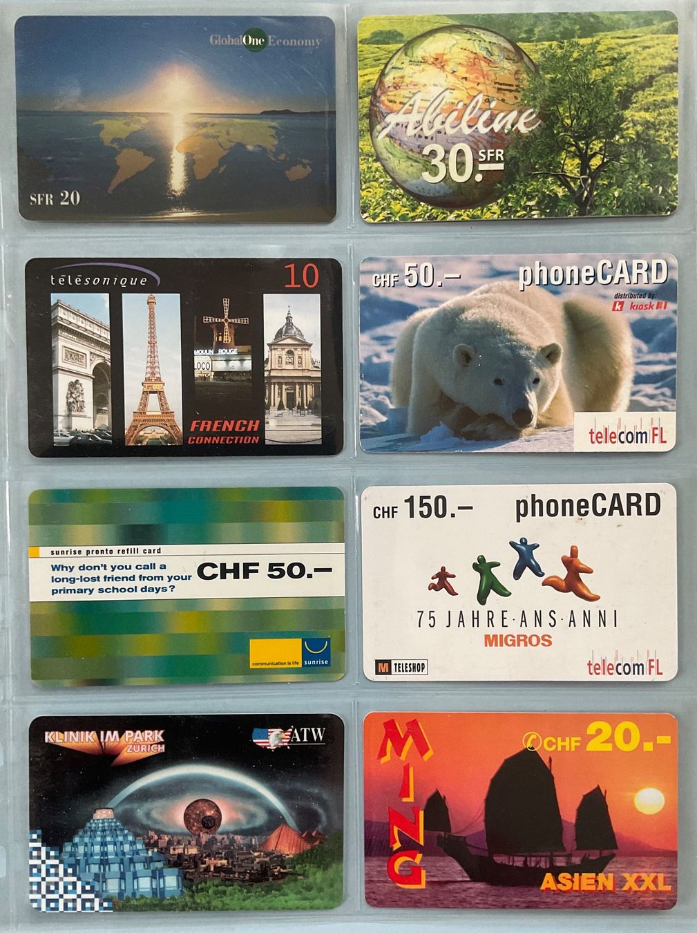 Schede telefoniche: 8 Prepaid Telefonkarten – Usato da Winterthur venduto da Grap75