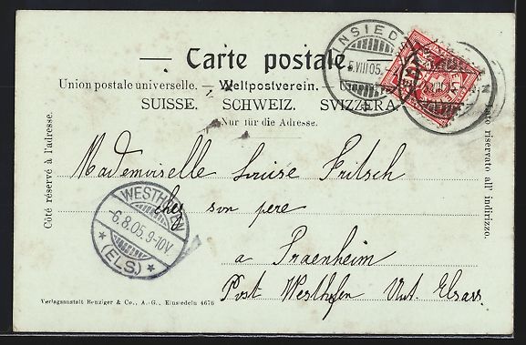 Cartoline postali: Mondschein-AK Einsiedeln, Gesamtansicht  – Usato da Berlin venduto da bartko-reher 1