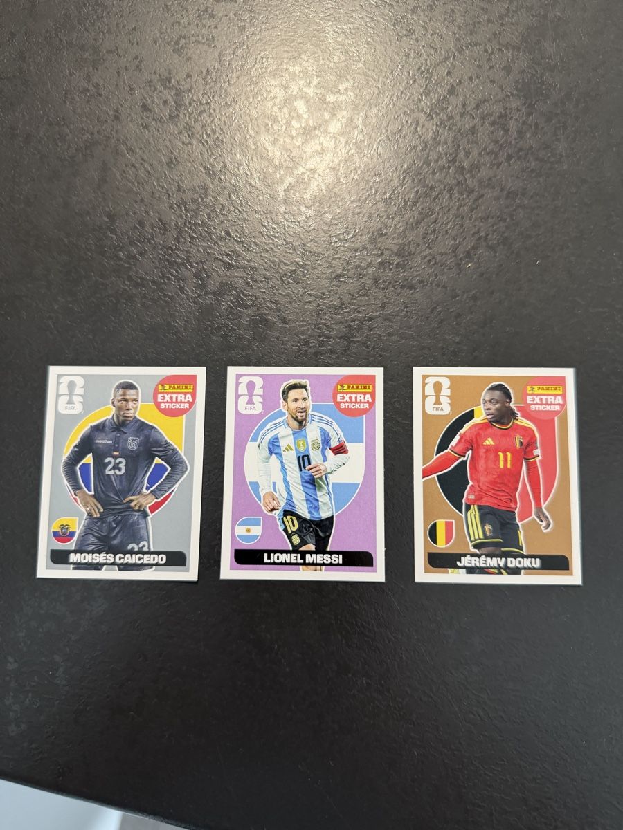 Panini Carte collezionabili: Panini Extra Card Messi / Caicedo / Doku – Nuovo e nell'imballaggio originale da La Chaux-de-Fonds venduto da alm_6wwl
