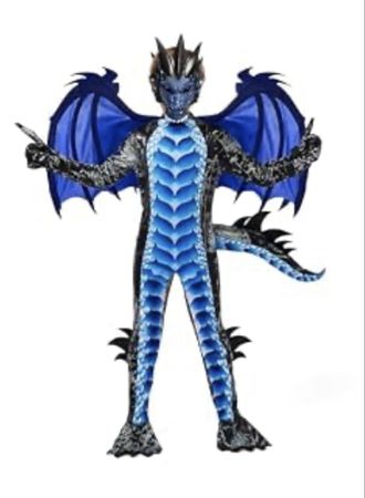 Drachen Kostüm, Halloween Maske,Flügeln 9-11 J.