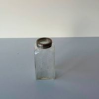Altes Vorratsglas mit Metallverschluss  14 cm