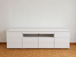 Sideboard weiss 2,00 cm mit Schubladen und Fach neu
