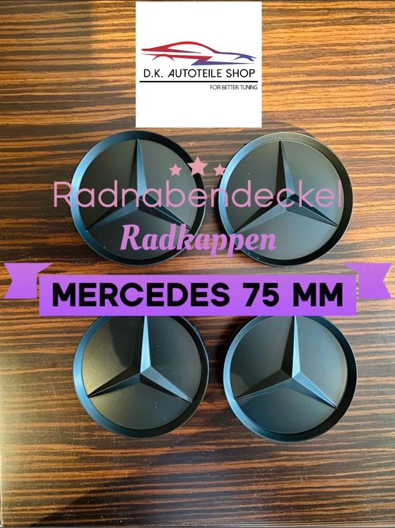 SkinoEu Radnabendeckel 4x75mm Für Mercedes - Felgenkappen Silber Kompatibel B66470207