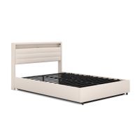 Bett 140 x 200 cm beige