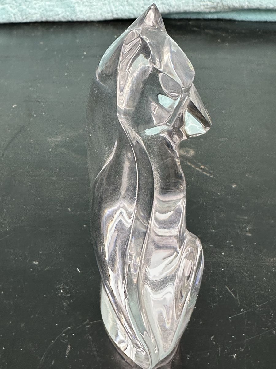Lambert Bicchieri: Sculpture Chat Cristal Signé Val St Lambert – Usato da Lausanne venduto da artnouveau04 3
