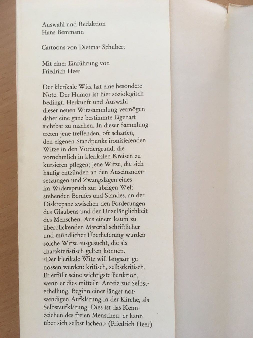 Bücher: Der klerikale Witz; Hans Bemmann – Gebraucht aus Grenchen von Kogi7 2