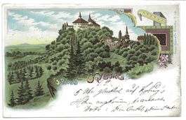 Gruss von der Kyburg  Schloss bei Winterthur (ZH) Litho 1900
