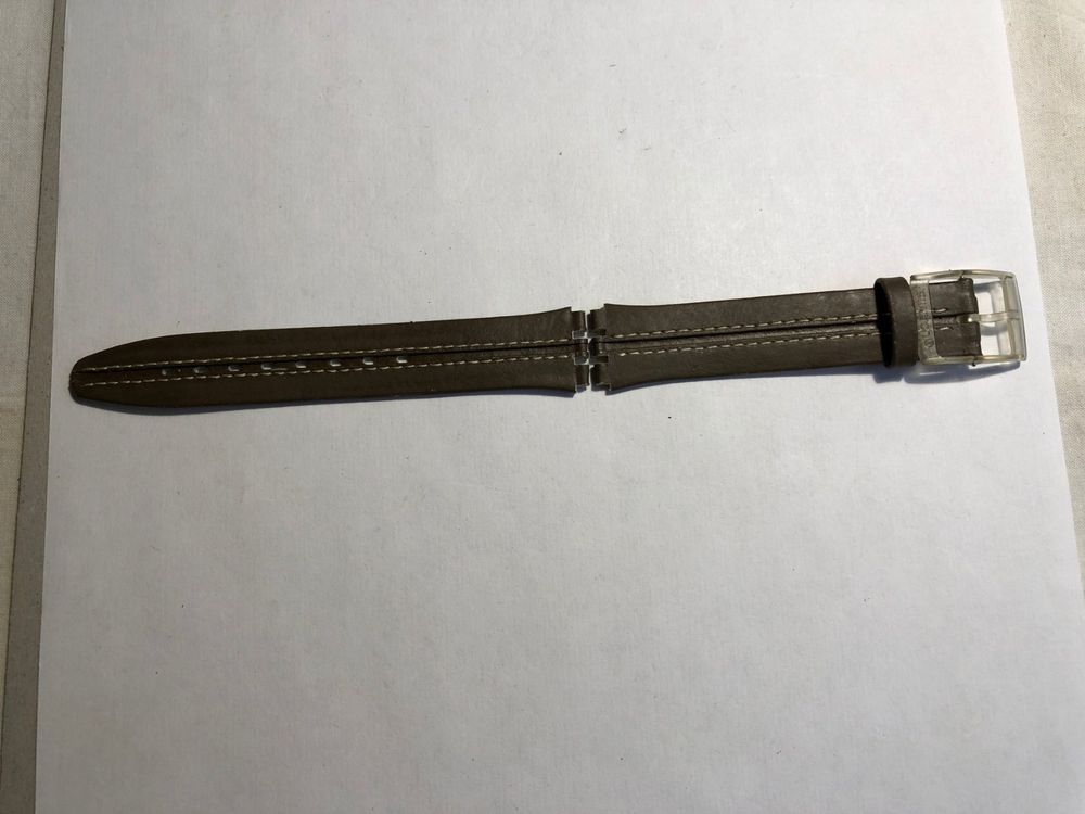 HEKTOR Herren Uhrenarmband Dickes Leder Blau Naht Rot Antik Optik Anstoß 20mm