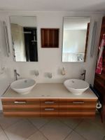 Doppelwaschtisch, Unterbau, 2xSpiegelschrank+Hochschrank, 4B