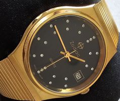 Zodiac Saphire Vergoldet Swiss Made mit Diamanten Armbanduhr