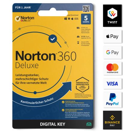 Norton 360 Deluxe [ 5 Geräte -12 Monate ] PREISKNALLER!