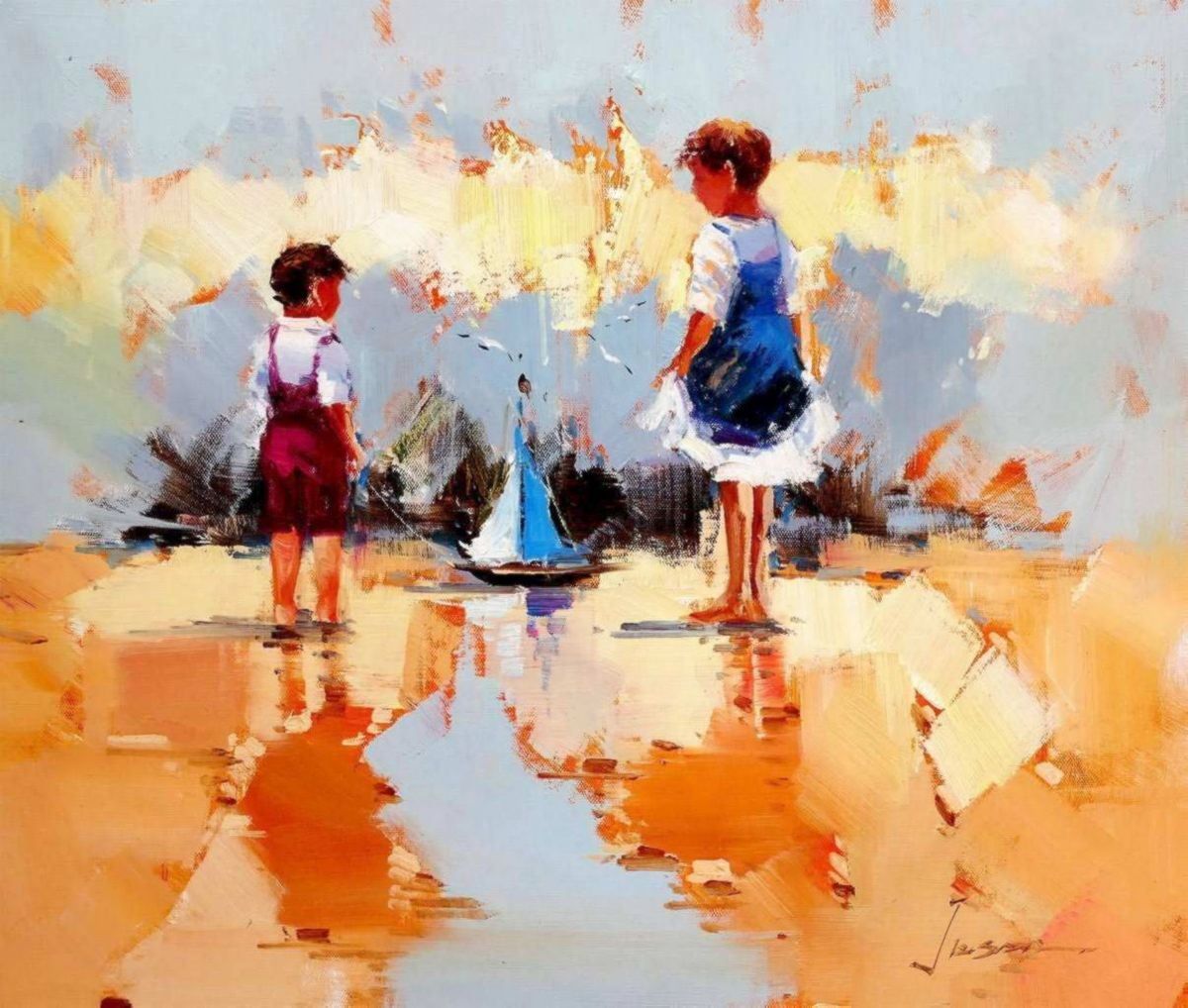 Riproduzioni & Creazioni: Sylt - Spielende Kinder am Strand – Nuovo (secondo la descrizione) da Larnaca venduto da KunstDepot24
