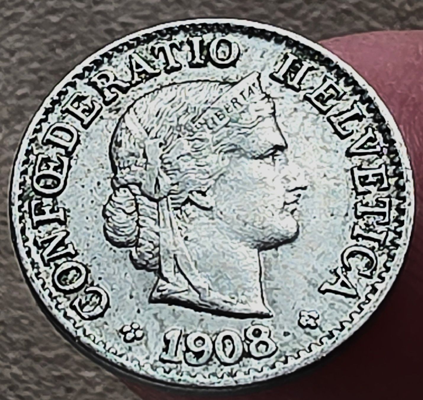 Tutti le monete: SCHWEIZ 5 RAPPEN 1908 – Usato da Winterthur venduto da Creso70