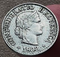 SCHWEIZ 5 RAPPEN 1908