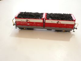 H0 LADEGUT ZU LILIPUT H0 KIESWAGEN " 2 X KOHLE " (A)