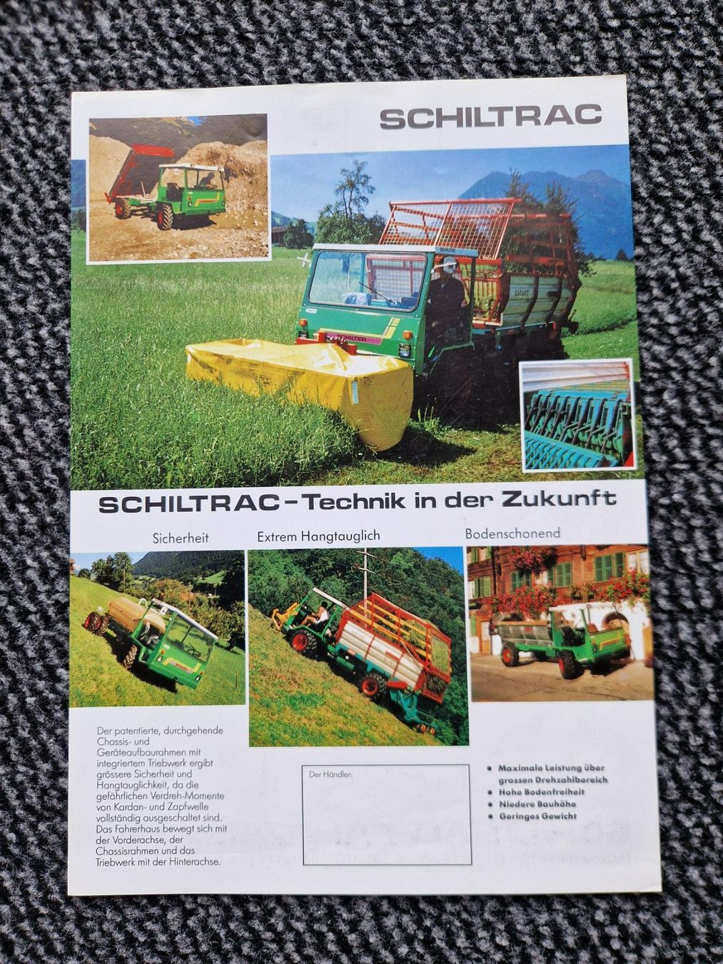 Schilter Traktoren: Original Prospekt Schiltrac Transporter 9030, 9048, 9050 – Gebraucht aus Dürnten von Bachtel84